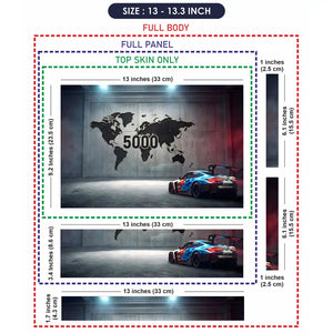 BMW M4 GT3 5000 World Map Front Laptop Skin - View 6
