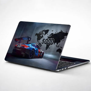 BMW M4 GT3 5000 World Map Rear Laptop Skin - View 1