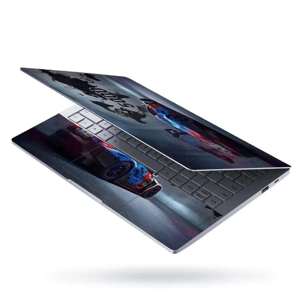 BMW M4 GT3 5000 World Map Rear Laptop Skin - View 3