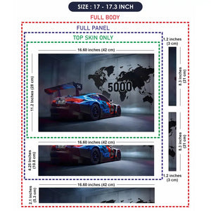 BMW M4 GT3 5000 World Map Rear Laptop Skin - View 9