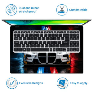 BMW M4 GT3 Front Dark Laptop Skin - View 5