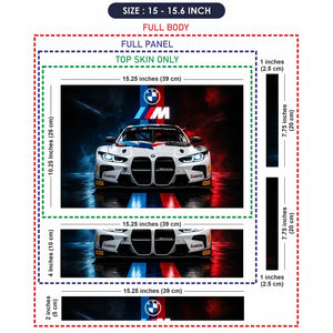 BMW M4 GT3 Front Dark Laptop Skin - View 8