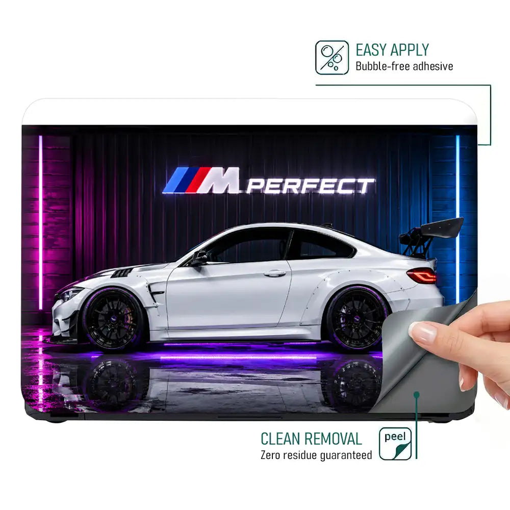BMW M4 M Perfect Neon Laptop Skin - View 4