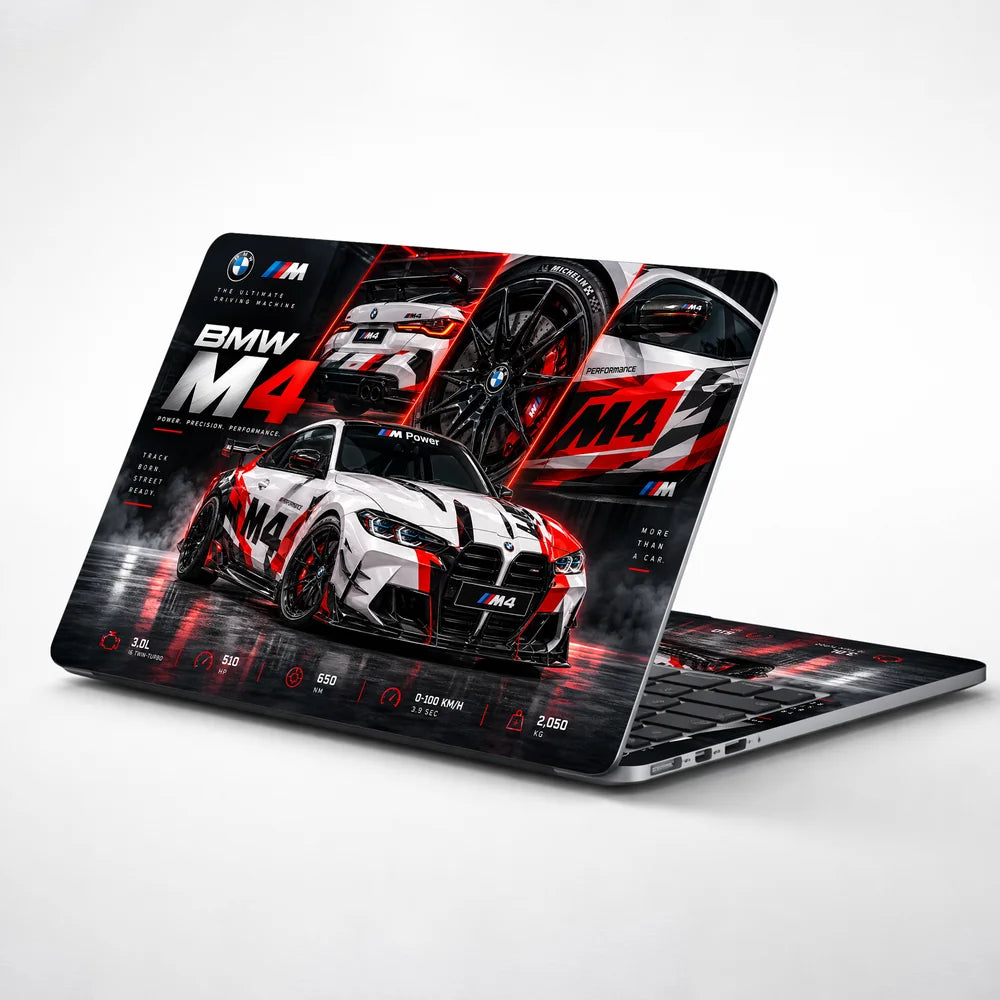 BMW M4 Power in Motion Laptop Skin - View 1