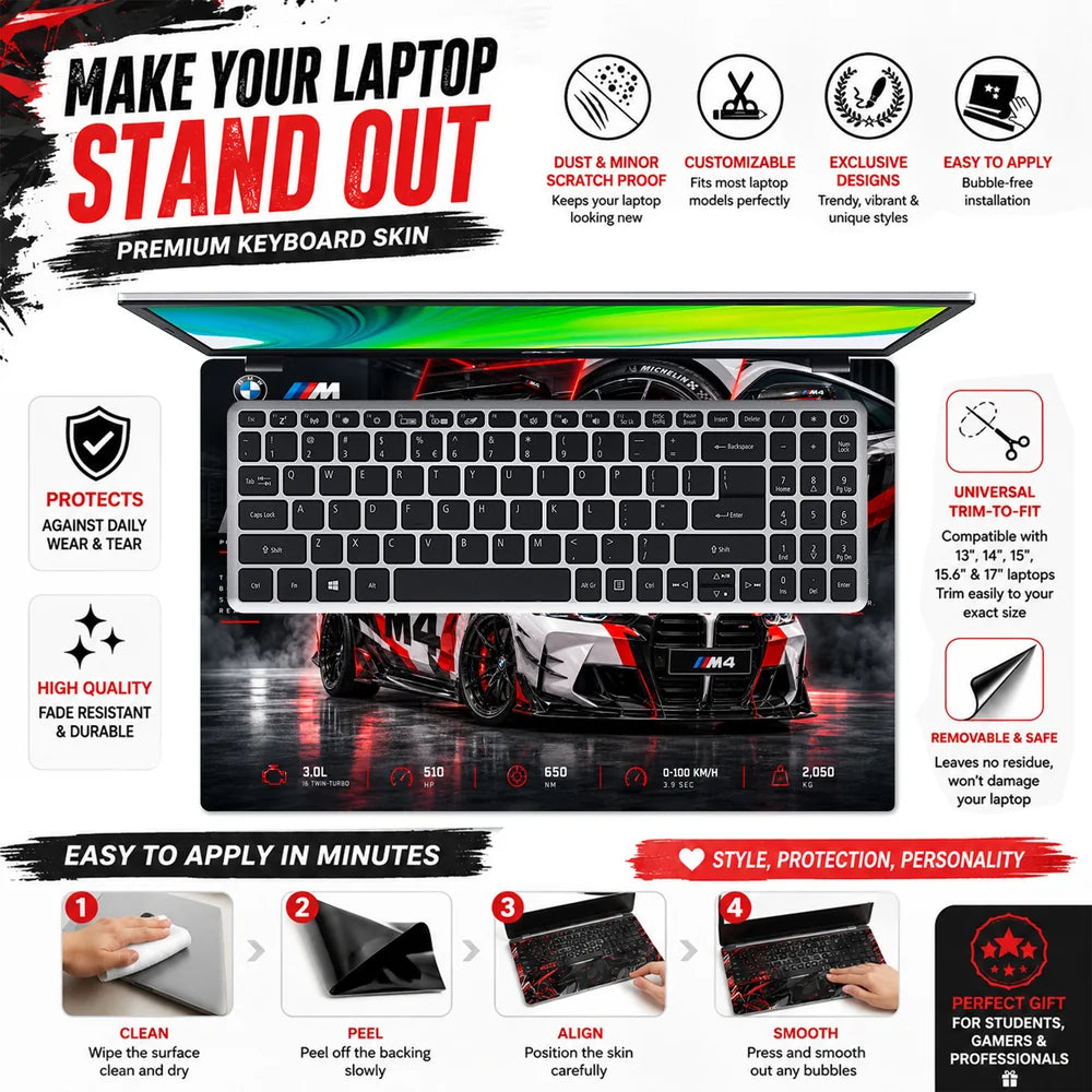 BMW M4 Power in Motion Laptop Skin - View 5