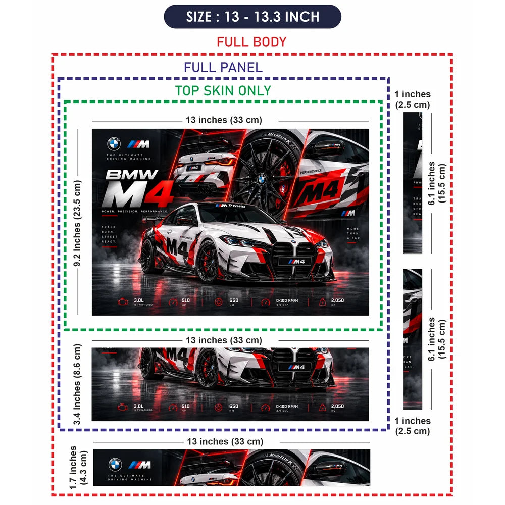 BMW M4 Power in Motion Laptop Skin - View 6