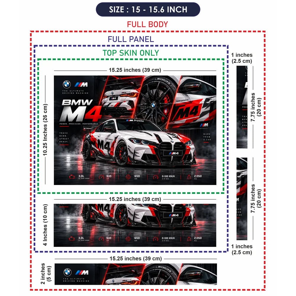 BMW M4 Power in Motion Laptop Skin - View 8