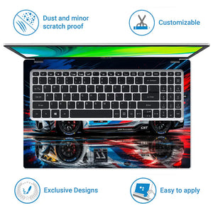 BMW M4 Race Car 77 Diagonal Laptop Skin - View 5