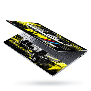 BMW M4 Yellow Smoke Awesome Laptop Skin - View 3