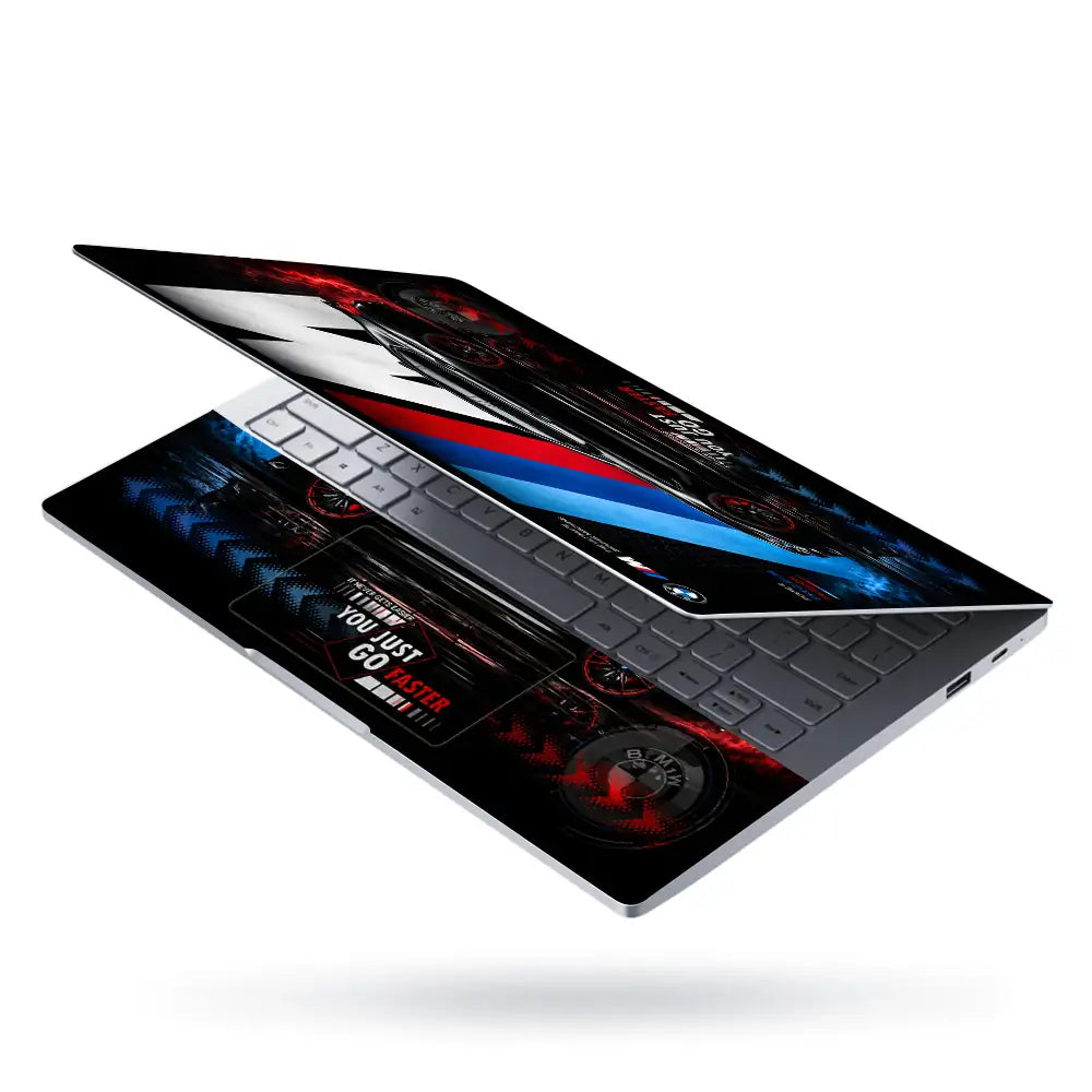 BMW M5 Black Go Faster Laptop Skin - View 3