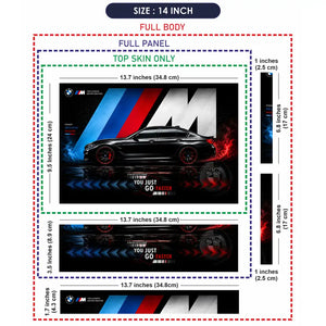 BMW M5 Black Go Faster Laptop Skin - View 7