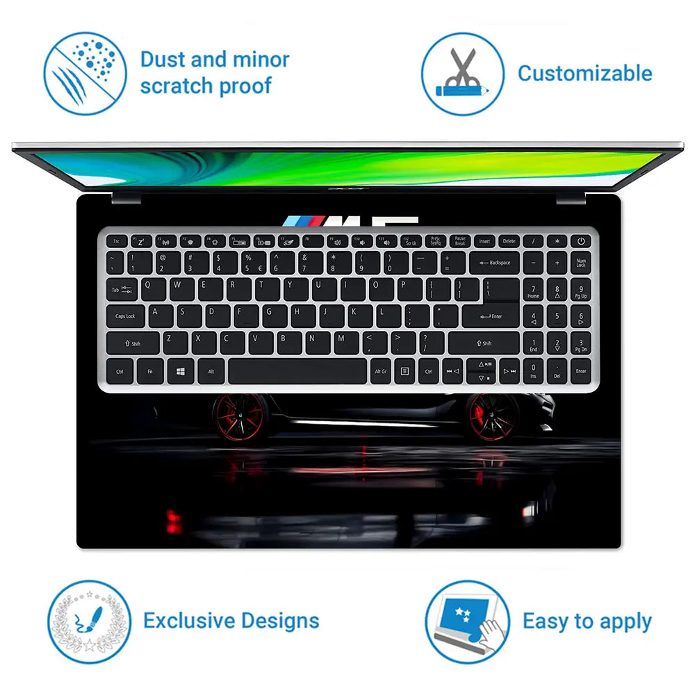 BMW M5 Black Performance Laptop Skin - View 5
