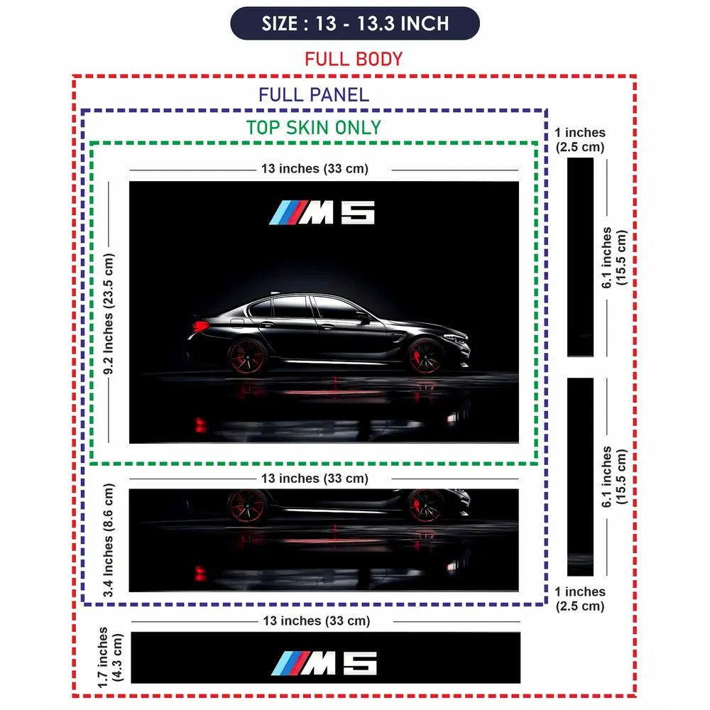 BMW M5 Black Performance Laptop Skin - View 6