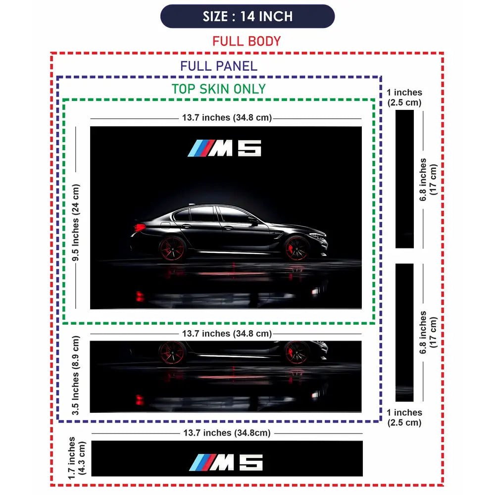 BMW M5 Black Performance Laptop Skin - View 7