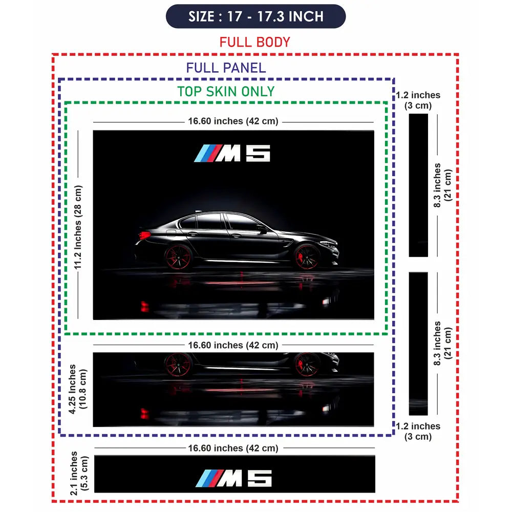 BMW M5 Black Performance Laptop Skin - View 9