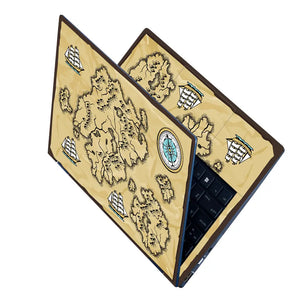 Boat Compass Brown Shaded Map Laptop Skin - View 2