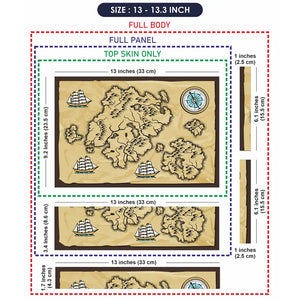 Boat Compass Brown Shaded Map Laptop Skin - View 6