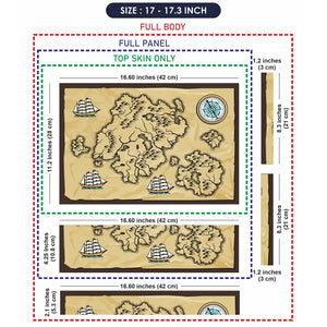 Boat Compass Brown Shaded Map Laptop Skin - View 9