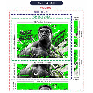 Bold Green Hulk Illustration With Energy Laptop Skin - View 7