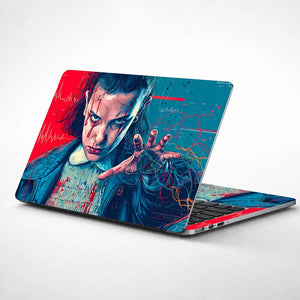 Bold Portrait Of A Girl With Powers Laptop Skin - View 1