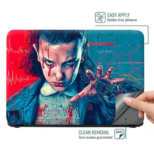 Bold Portrait Of A Girl With Powers Laptop Skin - View 4