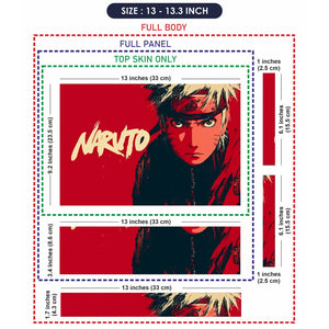 Bold Red Anime Ninja Portrait Laptop Skin - View 6