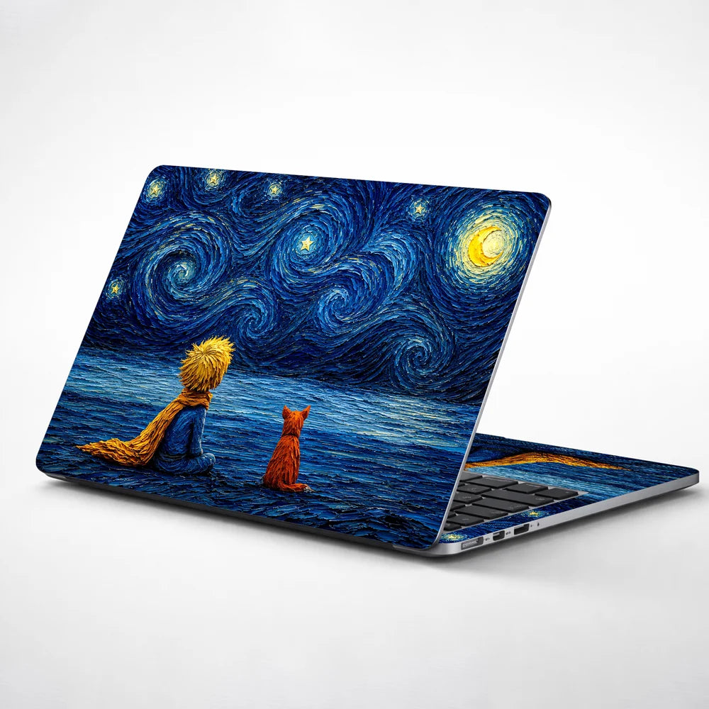Boy And Fox Starry Sky Laptop Skin - View 1