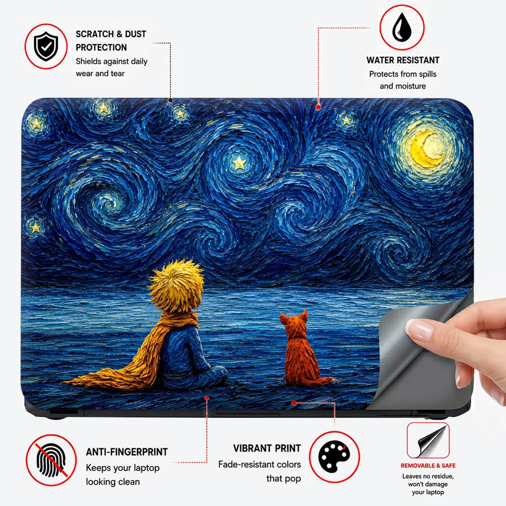 Boy And Fox Starry Sky Laptop Skin - View 4