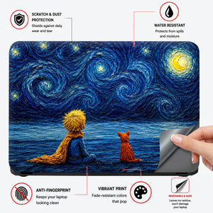 Boy And Fox Starry Sky Laptop Skin - View 4