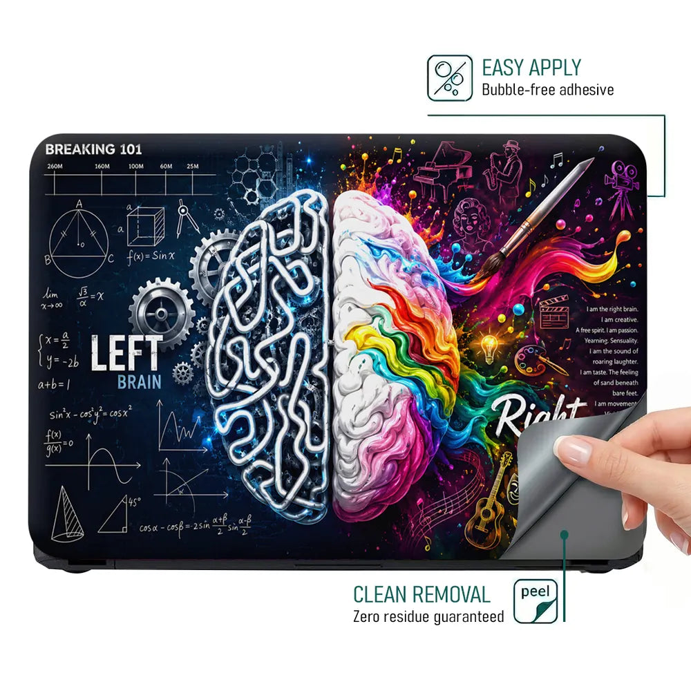 Breaking 101 Left Right Brain Laptop Skin - View 4