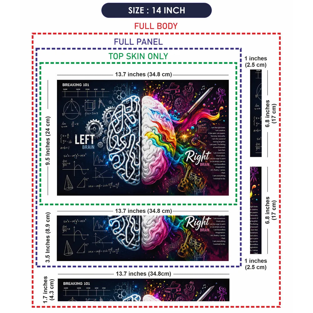 Breaking 101 Left Right Brain Laptop Skin - View 7