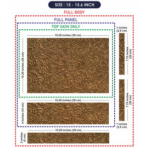 Bronze Copper Daisy Leather - Metallic and Textured Finish Laptop Skin - View 8