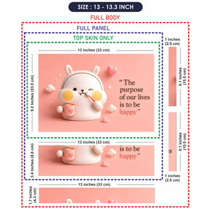 Bunny Purpose Happy Quote Pink Laptop Skin - View 6