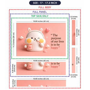 Bunny Purpose Happy Quote Pink Laptop Skin - View 9