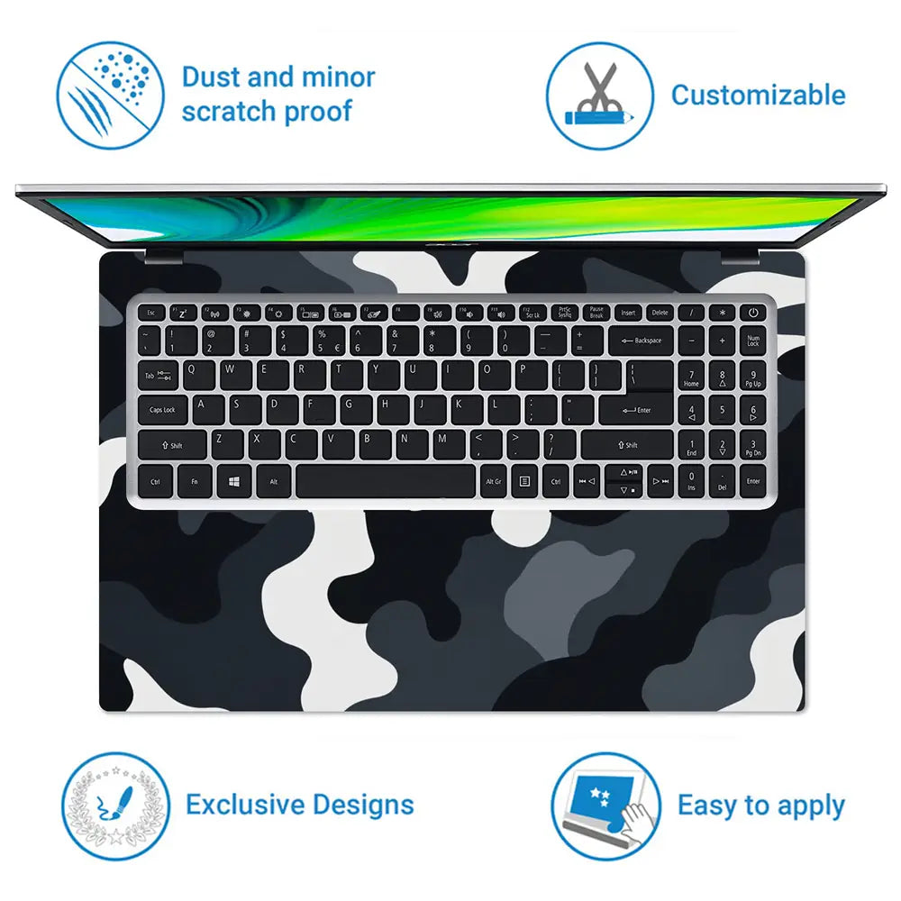 Camouflage Arctic Urban Laptop Skin - View 5