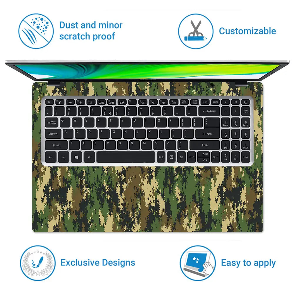 Camouflage Army Digital Laptop Skin - View 5