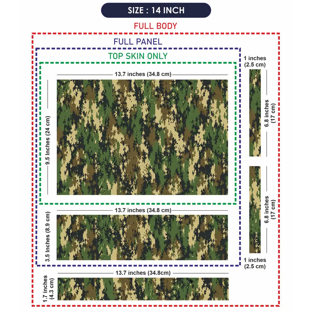 Camouflage Army Digital Laptop Skin - View 7