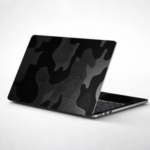 Camouflage Black Carbon Laptop Skin - View 1