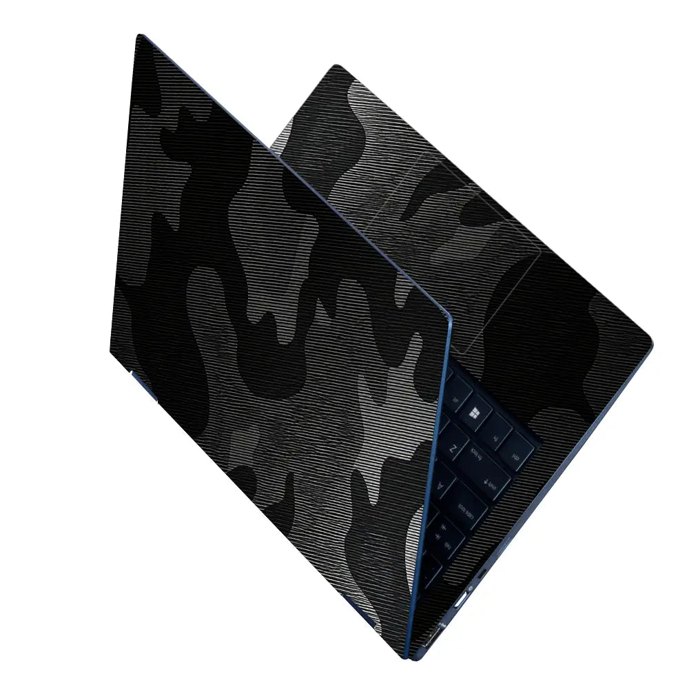 Camouflage Black Carbon Laptop Skin - View 2