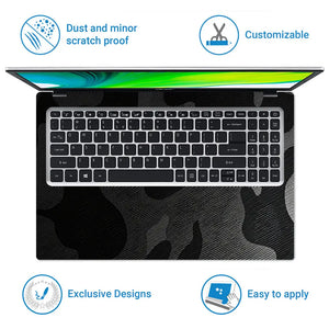 Camouflage Black Carbon Laptop Skin - View 5