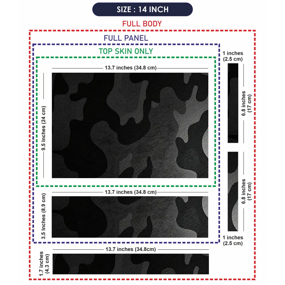 Camouflage Black Carbon Laptop Skin - View 7