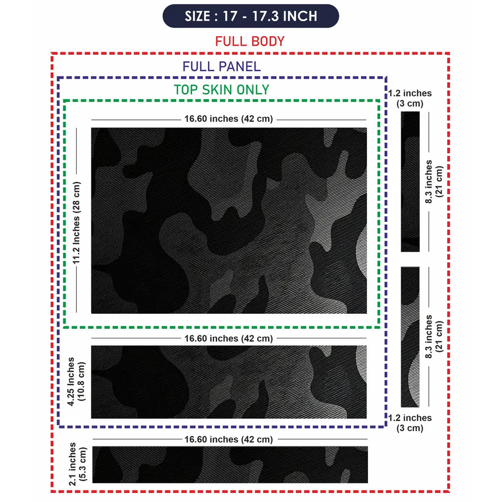 Camouflage Black Carbon Laptop Skin - View 9