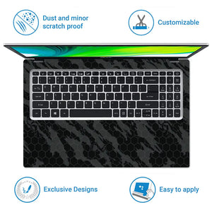 Camouflage Black Halftone Laptop Skin - View 5