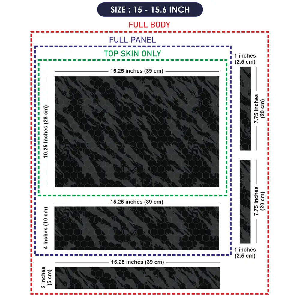 Camouflage Black Halftone Laptop Skin - View 8