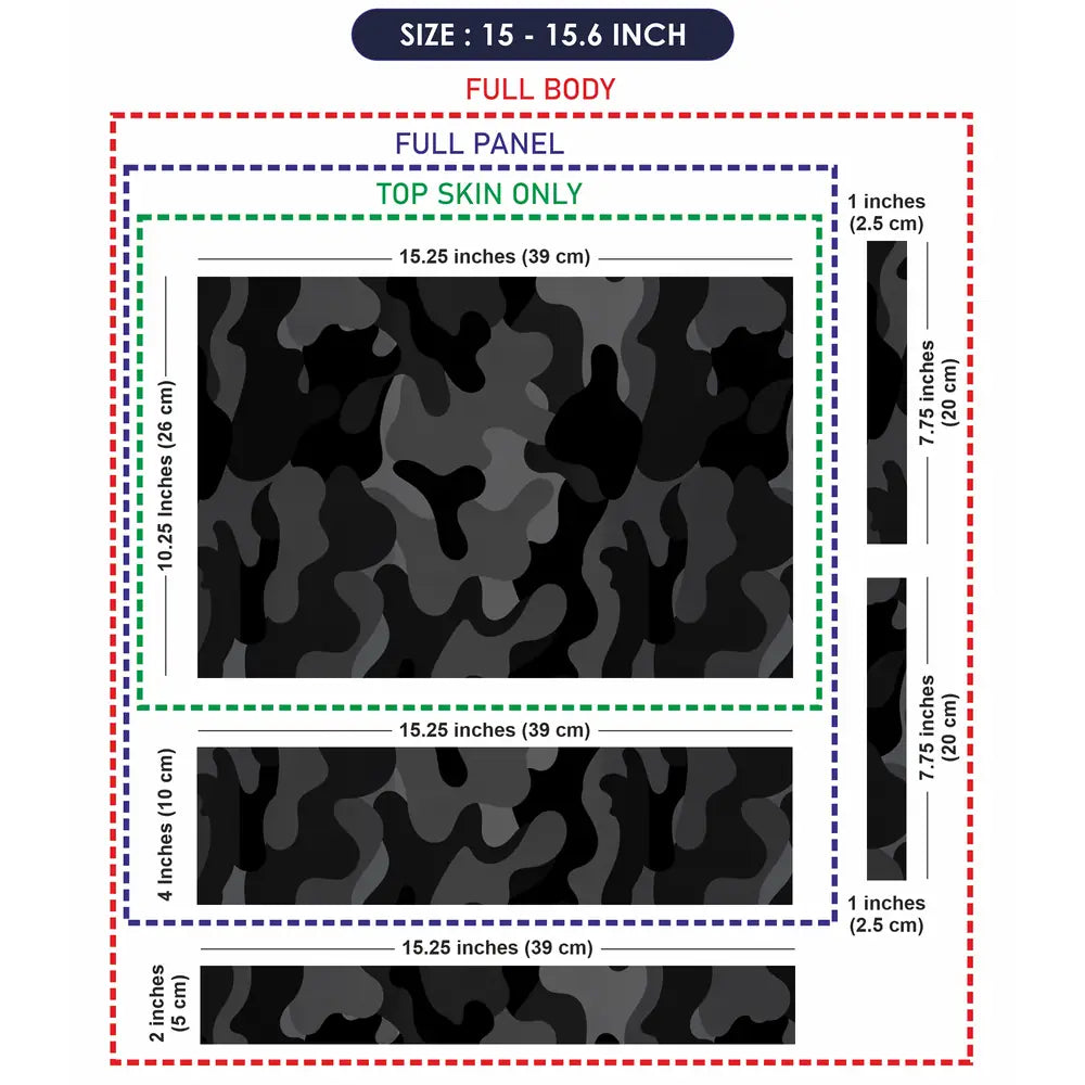 Camouflage Blackout Laptop Skin - View 8