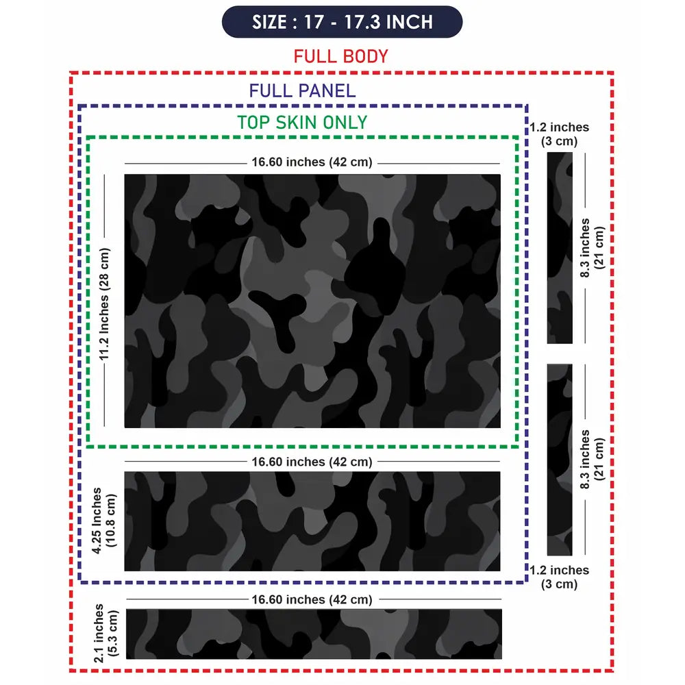 Camouflage Blackout Laptop Skin - View 9