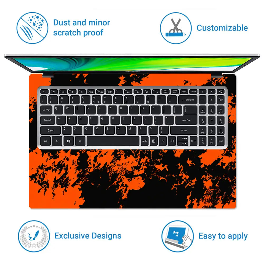 Camouflage Blaze Orange Laptop Skin - View 5