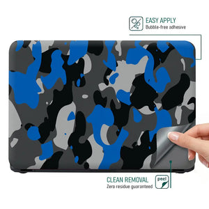 Camouflage Blue Grey Urban Laptop Skin - View 4