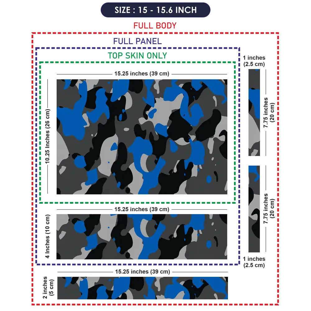 Camouflage Blue Grey Urban Laptop Skin - View 8
