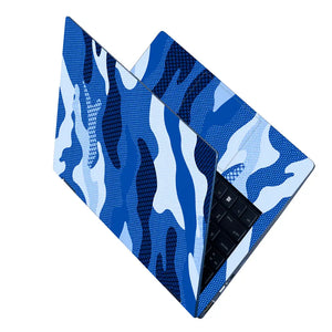 Camouflage Blue Hexagon Laptop Skin - View 2